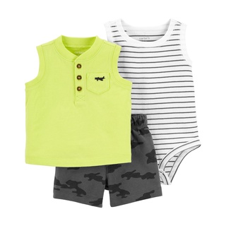 Carters Sleeveless+Bodysuit+Pants 3Pc Greenl8 คาร์เตอร์เสื้อผ้าชุดเซท 3 ชิ้น