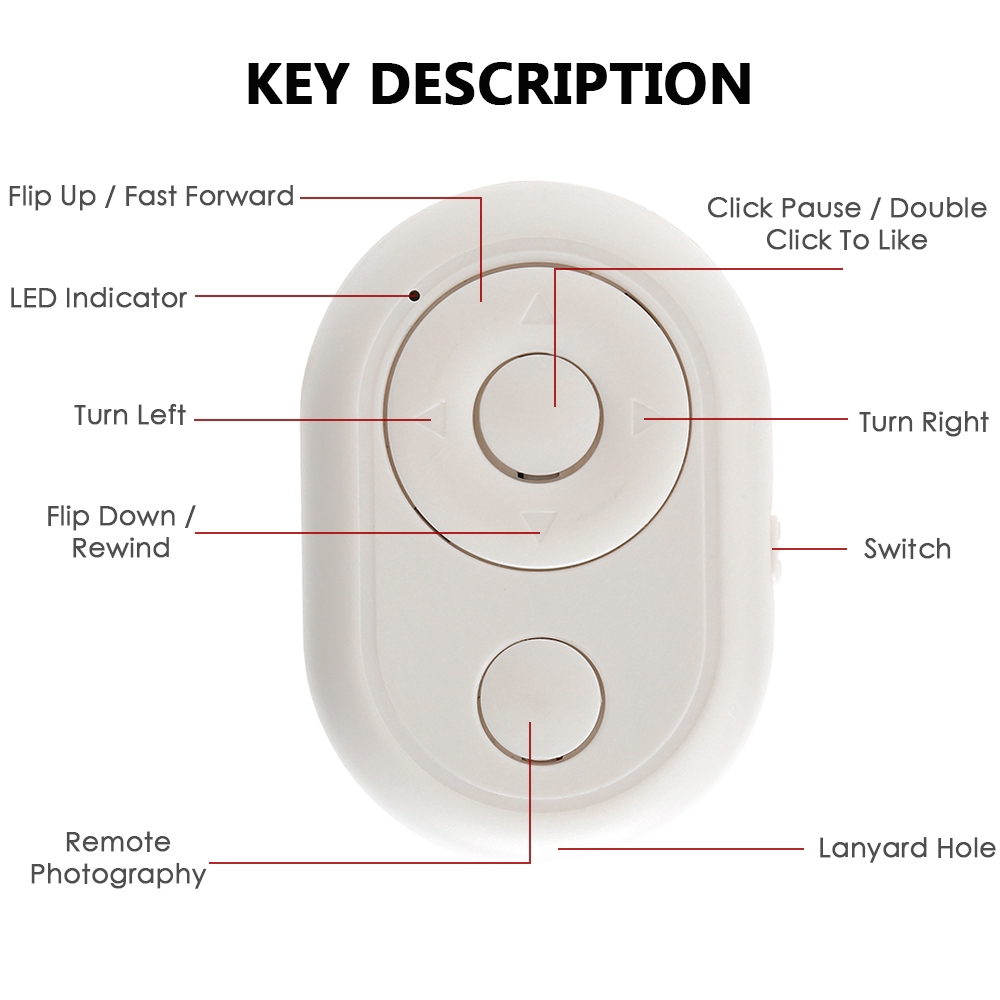 【ใหม่】 Bluetooth Remote Control Button Wireless Controller Self-timer ...
