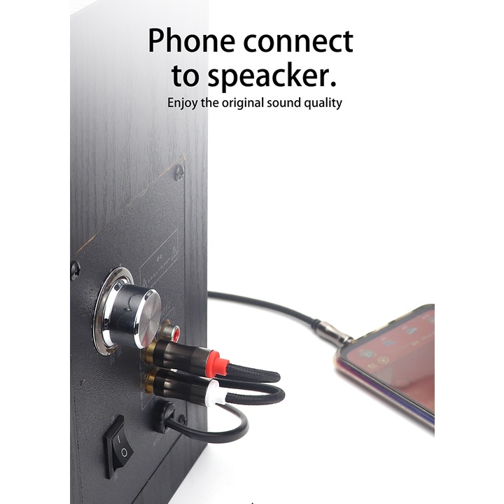 Veggieg Stereo 3.5mm TO RCA (1/1.5/2/3/5และ10เมตร) สายลำโพง/สายสัญญาณเสียง