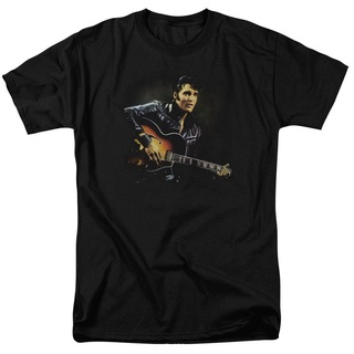 【2022New】Elvis Presley 1968 Playing Guitar เสื้อยืดแฟชั่น คุณภาพสูง สําหรับผู้ชาย