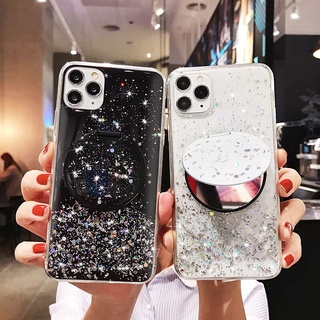 เคสโทรศัพท์ซิลิโคน แบบนิ่ม ลายกากเพชร มีกระจก กันกระแทก สําหรับ Xiaomi Poco M4 X4 Pro 5G C3 F3 M3 X3 NFC X2 F2 Pro