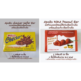 Apollo Checker Wafer bar และ Apollo ROKA Peanut Bar , เวเฟอร์กรุบกรอบสอดไส้ครีมช็อคโกแล็ต