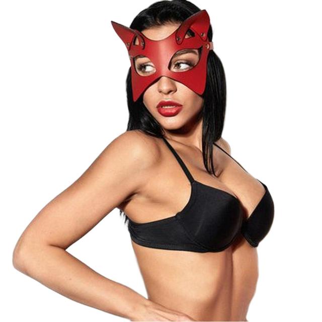 Eye Mask Sex Couples Leather Harness Wearble Costumes For Women Men Cosplay Toys Face Masks