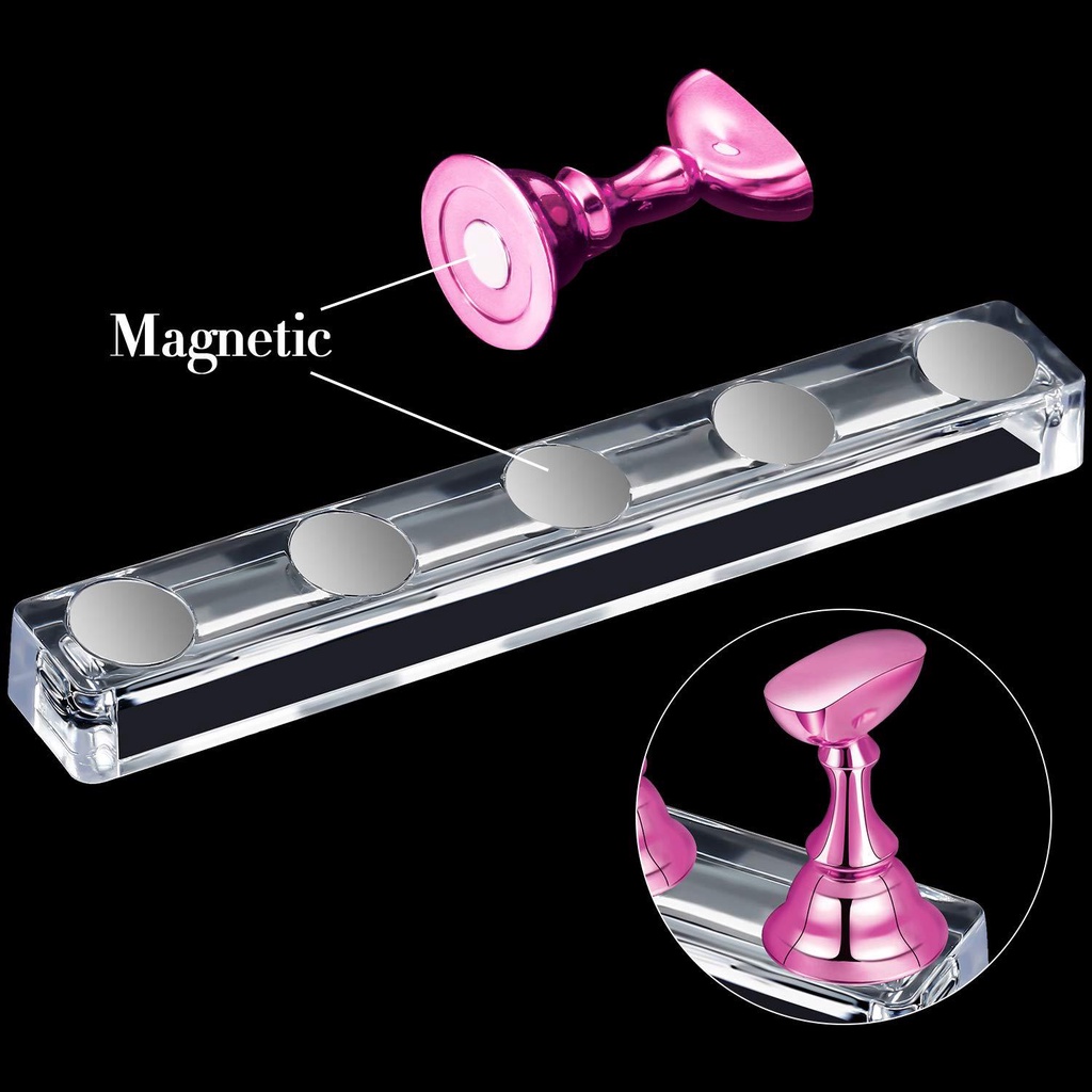 ชุดขาตั้งแม่เหล็ก หลากสี สําหรับฝึกทําเล็บ 5 ชิ้น - รูปที่ 6