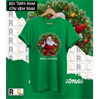 T-☋☍เสื้อยืดคริสมาสต์ MERRY CHRISTMAS ซานต้า 2021 2022 รอบ