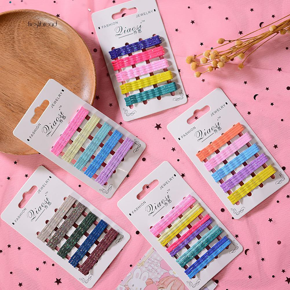 Fresh 20pcs Girl Colorful Wavy Glitter Bobby Pins Non Slip