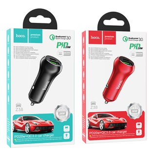 PP หัวชาร์จในรถ Hoco Car charger “Z38 Resolute” PD20W + QC3.0