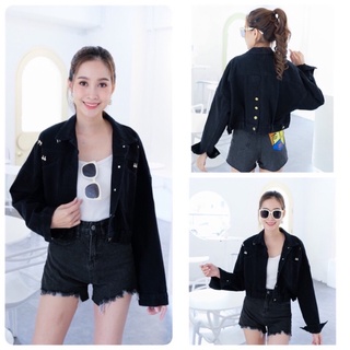 สุดฮิต ขายดี แจ็คเก็ตยีนทรงเอวลอย เสื้อคลุมยีนส์ทรงเก๋ พร้อมส่ง