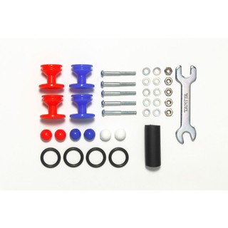 Tamiya 15525 – Low Friction Plastic WRoller&amp;Ring (Red/Blue 13-12mm)