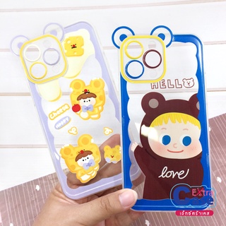 I7PLUS I11 I13 I13PROMAX  เคสมือถือซิลิโคน TPU นิ่มใสกันกล้องหูหมี ลายน่ารัก