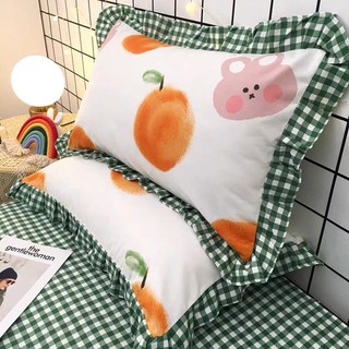 DUDEE ปลอกหมอน ปลอกหมอนหนุนสไตล์ญี่ปุ่น สวยงาม แต่งขอบระบาย2ชั้น (Dudee Pillow Cover)