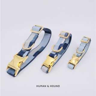 ปลอกคอสุนัข Human and  Hound - Sea Foam Square