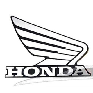 Sticker Honda มีปีก เครื่องหมายปีกนก ข้าง ขวา ติดรถ สีขาว MSX 125 D (เวลาคร่อมรถอยู่ขวามือ) Size: 85 มม.