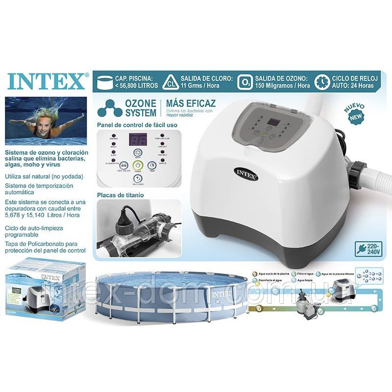 INTEX 26666 เครื่องผลิตโอโซนและคลอรีนระบบน้ำเกลือ / OZONE AND SALTWATER ...