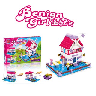 ProudNada Toys ของเล่นเด็กชุดตัวต่อเลโก้บ้าน 3 แบบ JIE STAR 33003 Benign girl Windmill Park 365 PCS 33003