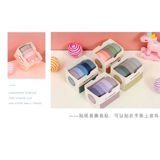 ชุดเทปวาชิขั้นพื้นฐาน 5 ม้วน สําหรับสมุดบันทึกวารสาร สติกเกอร์ตกแต่ง เครื่องเขียนนักเรียน