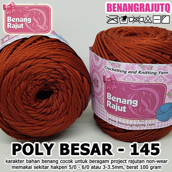 MERAH POLY LARGE D30 PLAIN 145 DARK BRICK RED KNITTING YARN SHOP yani_brq