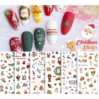 สติ๊กเกอร์ติดเล็บ คริสต์มาส christmas nail stickers สติ๊กเกอร์คริสมาสต์ ติดเล็บ