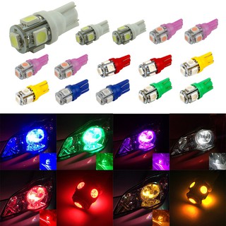 🚗 หลอดไฟ LED 5050 5SMD T10 921 168 912 161W 5W สำหรับติดรถยนต์  10 ชิ้น