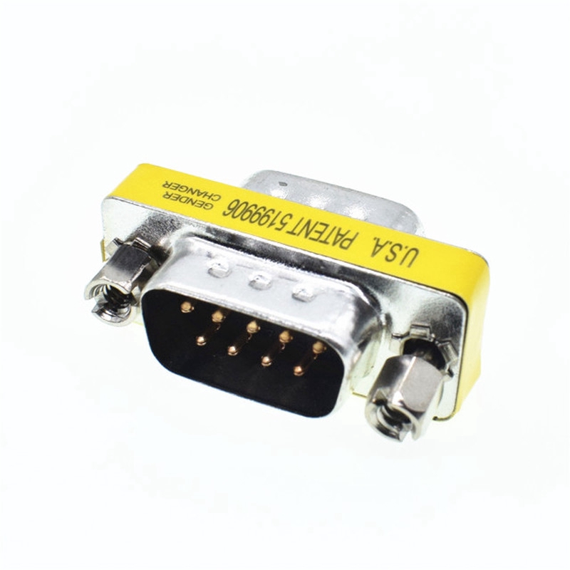 DB9 Male to Male Mini Gender Changer Adapter RS232 Serial Connector