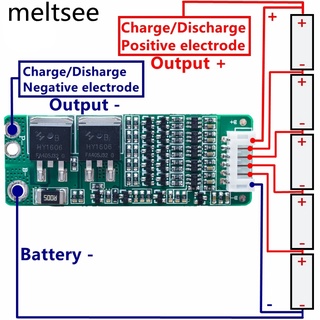 บอร์ดป้องกันที่ชาร์จแบตเตอรี่ลิเธียม 5S 15A Li-ion BMS 18650 18V 21V 1 ชิ้น