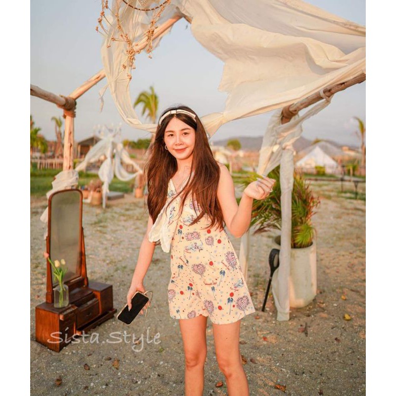 New🌼🌼จั๊มสายเดี่ยวขาสั้นนางเงือก (by Sista.style)🐳