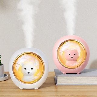 ใหม่ USB น่ารักสัตว์เลี้ยงพื้นที่หมีมินิความชื้นไฟกลางคืนที่มีสีสันบ้านน่ารัก Humidifier