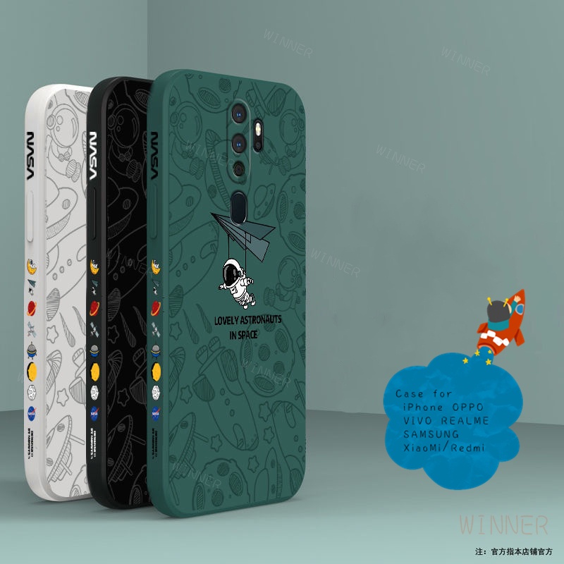 เคส oppoA5 2020 oppo A9 2020 F11 F11PRO F9 A55 A54 A74 A95 โทรศัพท์มือถือ ลายธีมนักบินอวกาศ สําหรับ TKR