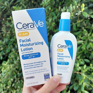 มอยส์เจอร์ไรเซอร์ โลชั่น สำหรับกลางวัน AM Facial Moisturizing Lotion with Sunscreen SPF 30 89 ml (CeraVe®)