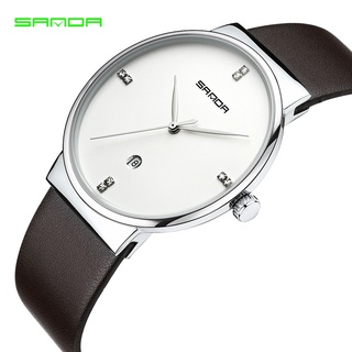 SANDA Fashion Simple Men Watch Casual Waterproof Quartz Watches Classic Business Leather Wrist Watch Top Brand Zegarki M