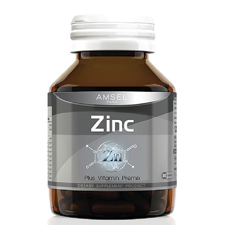 **หมดอายุ12/24* Amsel Zinc Vitamin Premix แอมเซล ซิงค์ 30 แคปซูล ลดหน้ามัน สิวอักเสบ บำรุงผม เล็บ อสุจิแข็งแรง