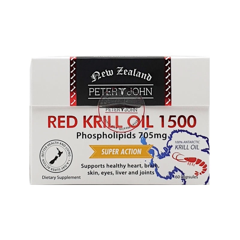 พร้อมส่ง วิตามิน Krill Oil หรือ น้ำมันกุ้งคริลล์ Peter &amp; John Red Krill Oil 1500mg  จากนิวซีแลนด์ 🇳🇿ขนาด 60 แคปซูล