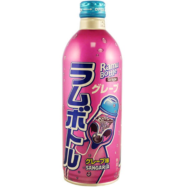 Work From Home PROMOTION ส่งฟรี น้ำอัดลมญี่ปุ่น กลิ่นองุ่น รสซ่าสดชื่น 500 มล. ขวดเหล็กสีม่วง จำนวน 1 ขวด Sangaria Ramu Bottle Grape Soda 500 ml สินค้าน  เก็บเงินปลายทาง