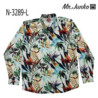 ⚡ ส่งฟรี⚡เชิ้ตผู้ชายแขนยาว งานต่อลาย Mr-Junko ผ้านิ่ม ใส่สบายไม่ร้อน N-3289-L