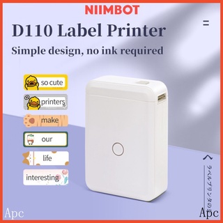 【เครื่องปริ้นพกพา】Niimbot D110 Label Printer Wireless Bluetooth Thermal Label Portable Printer smaller Family notes Memo for Android / IOS Phone (Ready Stock)