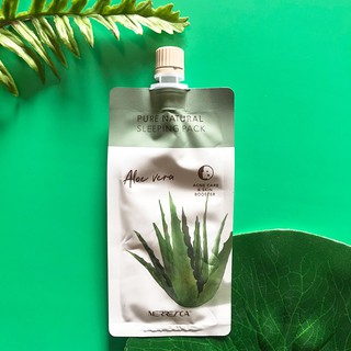 Merrezca Pure natural sleeping pack Aloe vera 10ml. x12 ซอง เจลมาส์กหน้าว่านหางจระเข้อุดมสารสกัดจากว่านหางจระเข้เข้มข้น