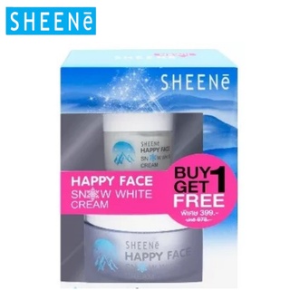 [Clearance] [1 แถม 1] SHEENE HAPPY FACE SNOW WHITE CREAM 50g. FREE 10g. ครีมบำรุงผิวหน้า ลดจุดด่างดำ เนียนนุ่ม กระจ่างใส