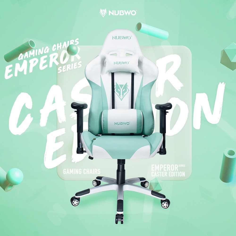 NUBWO CH-007 เก้าอี้เกมมิ่ง Gaming Chair เขียวขาว