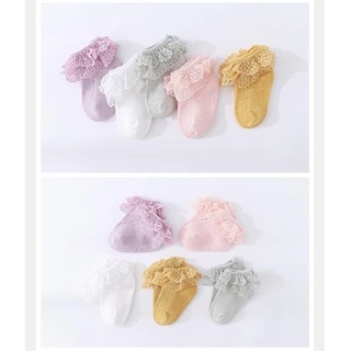 (พร้อมส่ง)ถุงเท้าลูกไม้สำหรับเด็กอ่อน☁️S0-10เดือน☁️