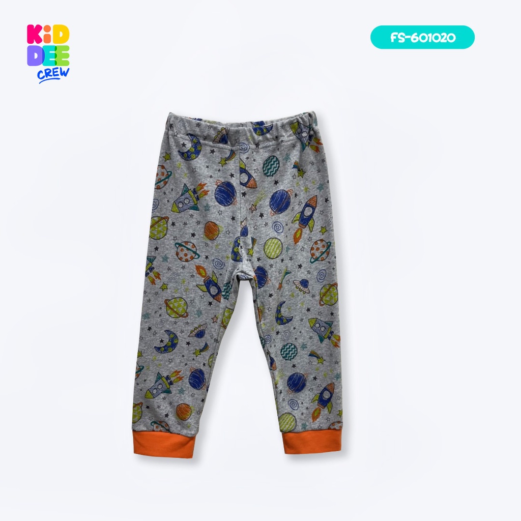 KiddeeCrew ชุดนอนเด็กสีเทาลายอวกาศกุ้นส้ม เหมาะสำหรับอายุ 1-14 ปี ราคา ถูกที่สุด ดีลบีเคเค แกลเลอรีภาพที่ 6