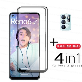 ฟิล์มกระจกนิรภัยกันรอยหน้าจอ และเลนส์กล้อง สําหรับ OPPO Reno6 Z 5G Reno2 Z F Reno 10x Zoom 2 F11 Pro 4 ชิ้น ต่อล็อต