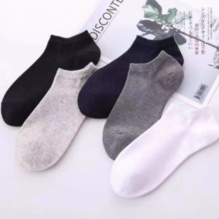 ถุงเท้า ข้อสั้น 4 คู่ / 8 คู่  Black / Grey / White Socks เนื้อผ้าเนียนนุ่มสบาย ระบายอากาศ ไม่อับชื้น ไม่ส่งกลิ่นเหม็น