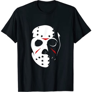 เสื้อยืดผ้าฝ้ายพรีเมี่ยม เสื้อยืด พิมพ์ลาย Jason Hockey Mask Friday 13TH สําหรับผู้ใหญ่