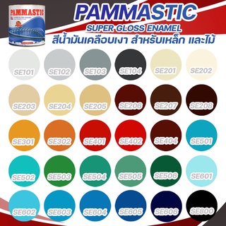 สีน้ำมัน Pammastic Super Gloss Enamel สีน้ํามันทาเหล็ก สีทาเหล็ก สีทาไม้ สีน้ำมันเงา ขนาด 3.78 ลิตร