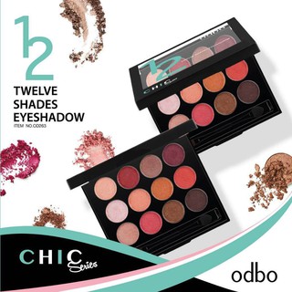 ใหม่ของแท้ พร้อมส่ง OD263 🚩odbo CHIC Series 12 shades eyeshadow 👈 โปรโมชั่นพิเศษ