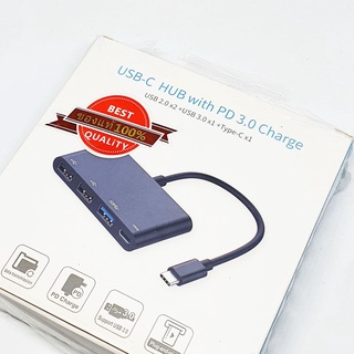 USB-C HUB with PD 3.0 Charge Adapter สีเงิน