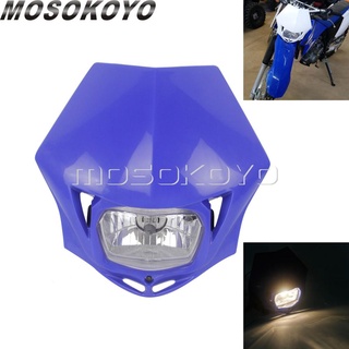 MD-12V 35วัตต์ HI/LO Beam วิบากคู่กีฬาไฟหน้าสีฟ้าปิดถนนด้านหน้าโคมไฟสำหรับ Yamaha คาวาซากิ TTR WR YZ XT KLX 125 230 250