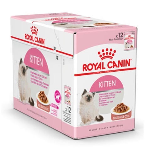 (( ยกกล่อง 12 ซอง )) Royal canin Kitten Gravy อาหารเปียก, แมว สำหรับลูกแมว อายุ 4 - 12 เดือน