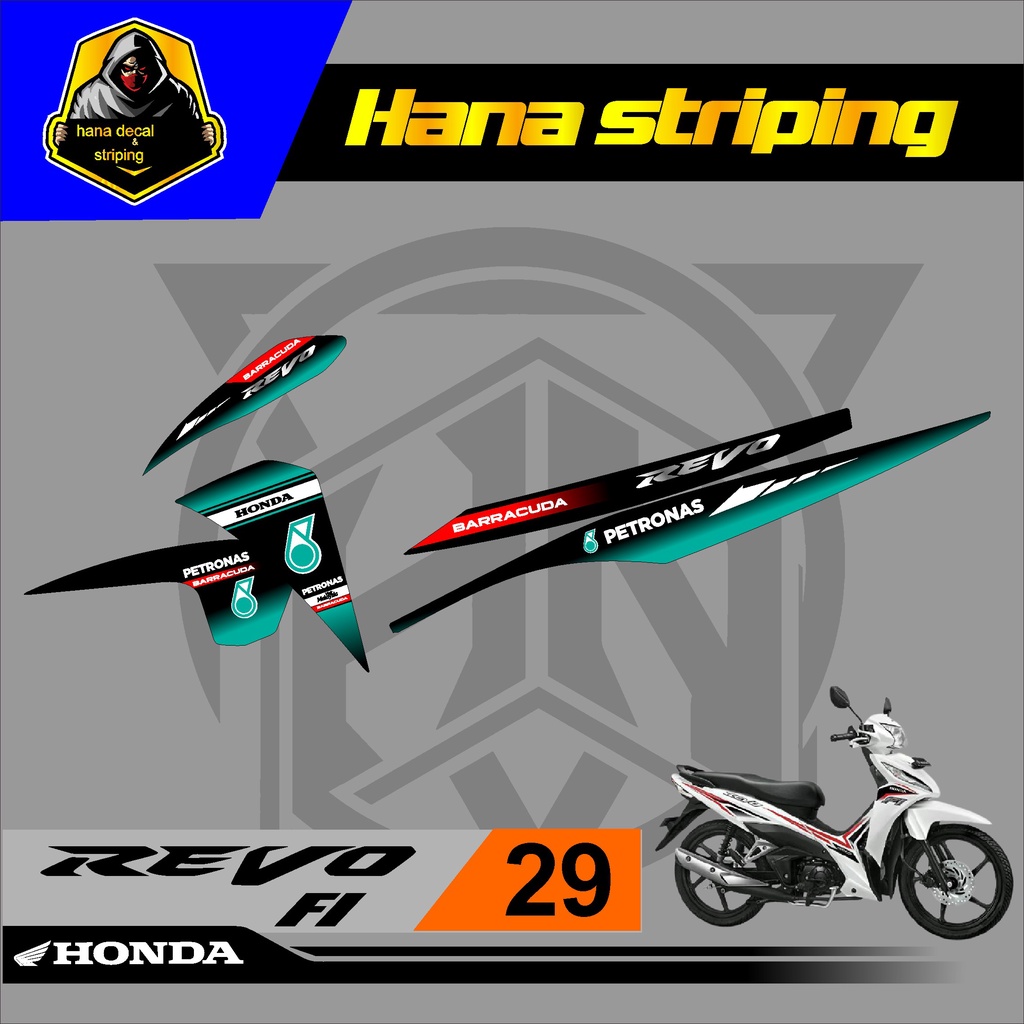 Honda Revo F1 Striping Sticker - Semifull Strip Sticker รหัสออกแบบ 029