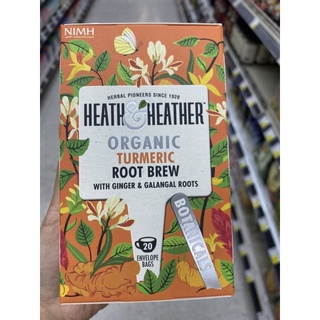 ชา จากขมิ้นชัน ขิง และข่า ตรา อีธแอนด์เฮเธอร์ 30 G. Organic Turmeric Root Brew Tea ( Heath &amp; Heather ) ออแกนิค เทอร์เมริค รูท บลิว ที